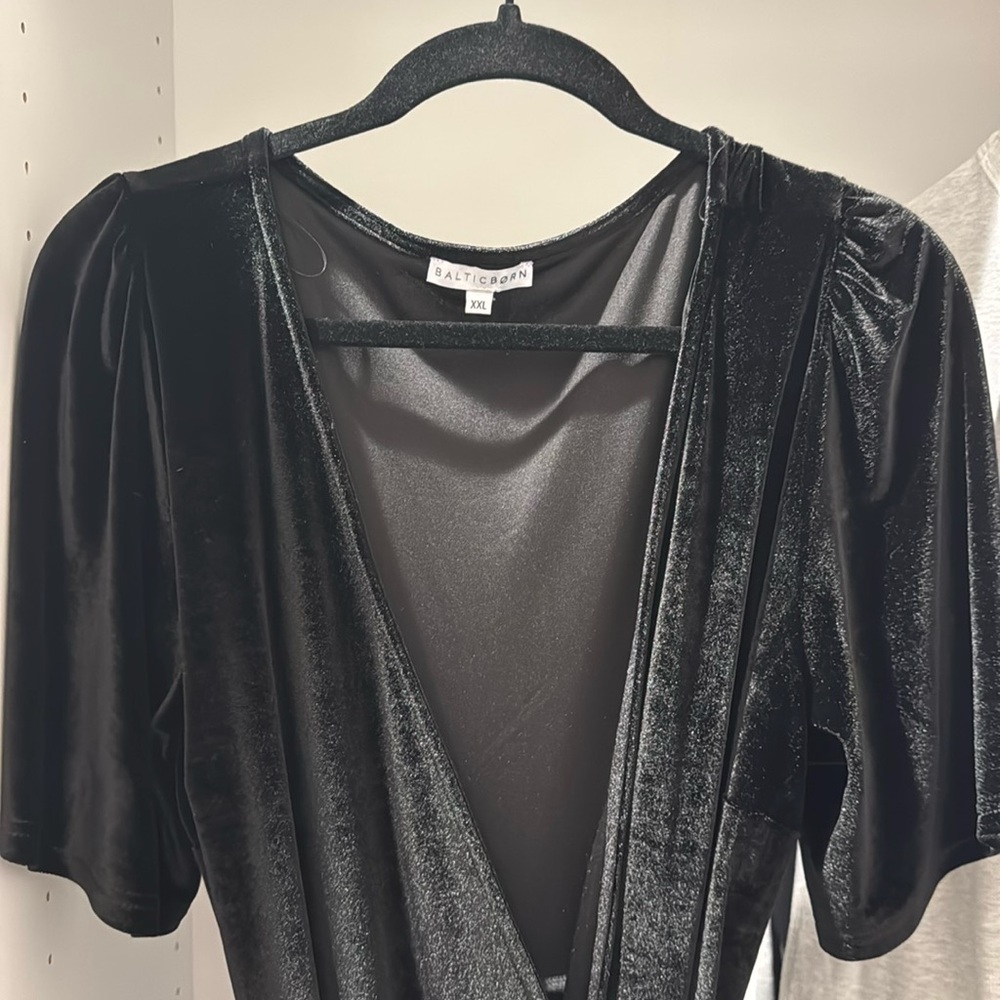 Baltic Born Meghan Velvet Black Wrap Maxi Dress XXL